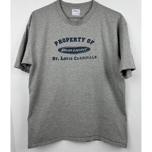 Vtg 90s Bud Light / Saint Louis‎ Cardinals Baseball Beer Promo T-Shirt S.S. XL